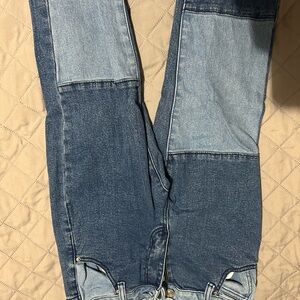 Stylish Two-Tone Women Jeans